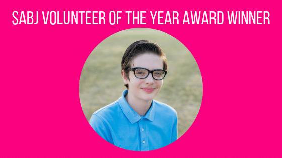 SABJ Volunteer of the Year winner award- Alexander Small